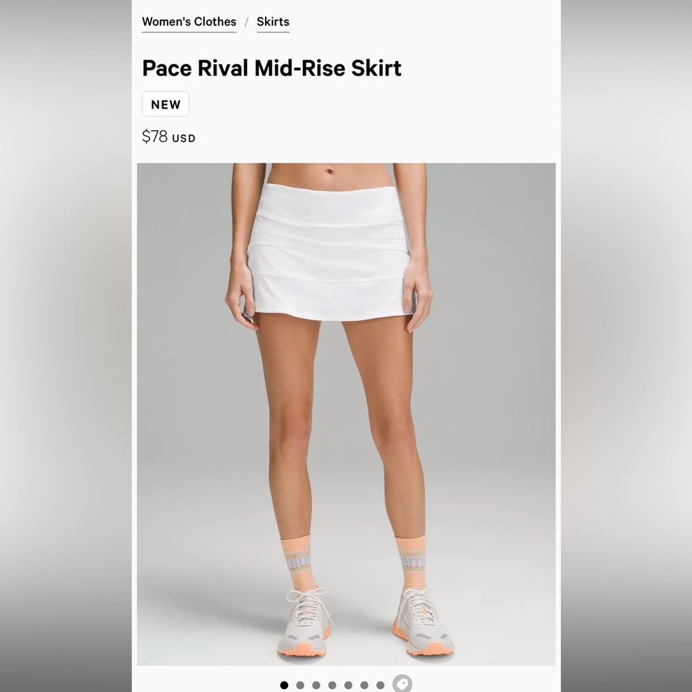 Lululemon white tennis/golf skirt